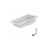 Baignoire bain douche 170 x 80 cm droite Connect Air + vidage Doré