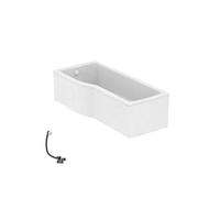 Baignoire bain douche 170 x 80 cm gauche Connect Air + tablier + vidage Blanc
