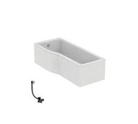 Baignoire bain douche 170 x 80 cm gauche Connect Air + tablier + vidage Chromé