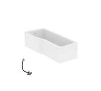 Baignoire bain douche 170 x 80 cm gauche Connect Air + tablier + vidage Doré