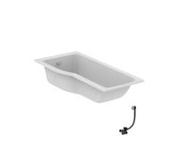 Baignoire bain douche 170 x 80 cm gauche Connect Air + vidage Chromé