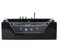 Baignoire Balnéo 160 cm en Acrylique Sanitaire Noir à LED Sous-Marines Samana