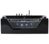 Baignoire Balnéo 170 cm en Acrylique Sanitaire Noir à LED Sous-Marines Samana