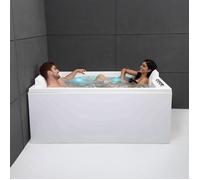 Baignoire Balnéo 2 Personnes Cetana Duo Wave 170 X100 X63 Cm, By Spalina - Blanc - 170 x100 x63 cm