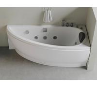 Baignoire balnéo asymétrique - 160 x 75 cm - Blanche - Angle droit - 1 place - TABANA