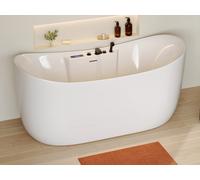 Baignoire balnéo asymétrique à leds - 180 x 80 x 74 cm - Blanche - 190 L - BOLAZA