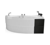 Baignoire balnéo asymétrique avec niches - 150 x 100 cm - Blanche - Angle droit - 1 place - LUANA