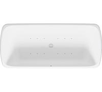 Baignoire balnéo Duravit Collection One, à poser, double dos inclinés, habillage sans soudure, garniture de vidage et de trop-plein blanche, système Air, 1800x800mm, 760911000AS0000