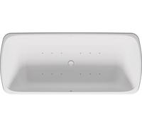 Baignoire balnéo Duravit Collection One, à poser, double dos inclinés, habillage sans soudure, garniture de vidage et de trop-plein blanche, système Air, 1800x800mm, 760911000AS0000