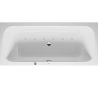 Baignoire balnéo Duravit Collection One, version à encastrer, double dos inclinés, bâti-support, garniture de vidage et de trop-plein, système Air, 1800x800mm, 760614000AS0000