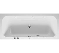 Baignoire balnéo Duravit Collection One, version à encastrer, double dos inclinés, bâti-support, garniture de vidage et de trop-plein, système Jet, 1800x800mm, 760614000JS1000