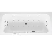 Baignoire balnéo Duravit Collection One, version à encastrer, double dos inclinés, bâti-support, garniture de vidage et de trop-plein, système Combi E, 1800x800mm, 760614000CE1000