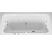 Baignoire balnéo Duravit Collection One, version à encastrer, double dos inclinés, bâti-support, garniture de vidage et de trop-plein, système Combi E, 1800x800mm, 760614000CE1000