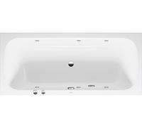 Baignoire balnéo Duravit Collection One, version à encastrer, double dos inclinés, bâti-support, garniture de vidage et de trop-plein, système Jet, 1800x800mm, 760614000JS1000