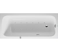 Baignoire balnéo Duravit Collection One, version à encastrer, simple dos, bâti-support, garniture de vidage et de trop-plein, système Air, 1700x750mm, 760612000AS0000