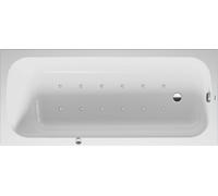 Baignoire balnéo Duravit Collection One, version à encastrer, simple dos, bâti-support, garniture de vidage et de trop-plein, système Air, 1800x800mm, 760613000AS0000
