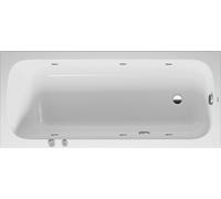 Baignoire balnéo Duravit Collection One, version à encastrer, simple dos, bâti-support, garniture de vidage et de trop-plein, système Jet, 1700x750mm, 760612000JS1000