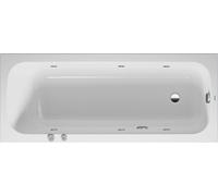 Baignoire balnéo Duravit Collection One, version à encastrer, simple dos, bâti-support, garniture de vidage et de trop-plein, système Jet, 1700x700mm, 760611000JS1000