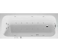 Baignoire balnéo Duravit Collection One, version à encastrer, simple dos, bâti-support, garniture de vidage et de trop-plein, système Combi E, 1800x800mm, 760613000CE1000