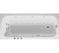 Baignoire balnéo Duravit Collection One, version à encastrer, simple dos, bâti-support, garniture de vidage et de trop-plein, système Combi P, 1800x800mm, 760613000CP1000