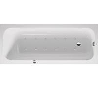 Baignoire balnéo Duravit Collection One, version à encastrer, simple dos, bâti-support, garniture de vidage et de trop-plein, système Air, 1700x700mm, 760611000AS0000