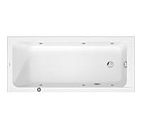 Duravit Baignoire balnéo D-Code 1600x700 mm Jet Project 1 pente, écoulement au pied, blanc brillant