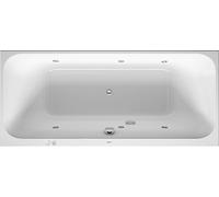 Baignoire balnéo Duravit Happy D.2, version à encastrer, 2 pentes de dos, bâti-support, garniture de vidage et de trop-plein, système Jet, 1800x800mm, 760314000JS1000