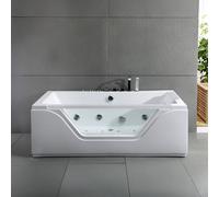 Baignoire Balnéo Rectangulaire Avec Hublot Tahiti White Jets 170 X78 X60 Cm, By Spalina