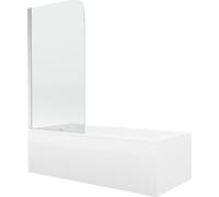 Mexen Cubik baignoire rectangulaire 160 x 70 cm avec panneau et paroi 1-volet 70 cm, transparent, chrome - 550316070X9007010100 13013 5907709107700