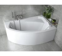 Baignoire d'angle 130x85 droite avec tablier acrylique, bonde & pieds S | Set complet 4en1 baignoire originale acrylique siphon | BADLAND RIMA