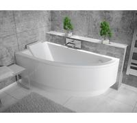 Baignoire d'angle 140x70 gauche avec tablier acrylique, bonde & pieds S | Set complet 4en1 baignoire acrylique originale siphon | BADLAND PRAKTIKA