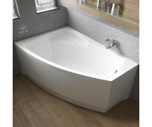 Baignoire d'angle 140x90 droite avec tablier acrylique, vidage & pieds S | Set complet 4in1 baignoire originale acrylique siphon | BADLAND FRIDA