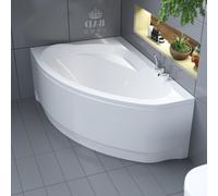 Baignoire d'angle 150x100 gauche avec tablier acrylique, vidage & pieds S | Set complet 4in1 baignoire originale acrylique siphon | BADLAND MAREA