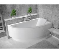 Baignoire d'angle 150x70 droite avec tablier acrylique, bonde & pieds S | Set complet 4en1 baignoire originale acrylique siphon | BADLAND PRAKTIKA
