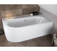 Baignoire d'angle 150x75 droite avec tablier acrylique, vidage & pieds S | Set complet 4in1 baignoire originale acrylique siphon | BADLAND AVITA