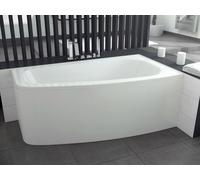 Baignoire d'angle 150x80 droite avec tablier acrylique, bonde & pieds S | Set complet 4en1 baignoire originale acrylique siphon | BADLAND LUNA
