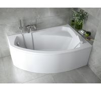 Baignoire d'angle 160x100 droite avec tablier acrylique, bonde & pieds S | Set complet 4en1 baignoire originale acrylique siphon | BADLAND RIMA