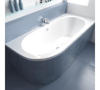 Baignoire d'angle 160x75 droite avec revêtement en polystyrène, écoulement & pieds S | Set complet 4en1 baignoire originale acrylique siphon | BADLAND AVITA