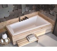 Baignoire d'angle 160x90 droite avec revêtement en polystyrène, écoulement & pieds S | Set complet 4in1 baignoire originale acrylique | BADLAND INTIMA SLIM