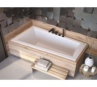 Baignoire d'angle 160x90 gauche avec revêtement en polystyrène, écoulement & pieds S | Set complet 4in1 baignoire originale acrylique siphon | BADLAND INTIMA SLIM