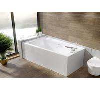 Baignoire d'angle 170x110 droite avec tablier acrylique, écoulement & pieds S | Set complet 4en1 baignoire originale acrylique siphon | BADLAND INFINITY