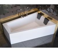 Baignoire d'angle 170x125 droite avec tablier acrylique, bonde & pieds S | Set complet 5en1 baignoire originale acrylique siphon | BADLAND INTIMA