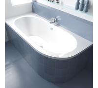 Baignoire d'angle 170x75 gauche avec revêtement en polystyrène, écoulement & pieds S | Set complet 4in1 baignoire originale acrylique siphon | BADLAND AVITA