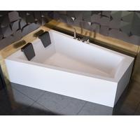 Baignoire d'angle 180x125 gauche avec tablier acrylique, bonde & pieds S | Set complet 5en1 baignoire acrylique originale siphon | BADLAND INTIMA