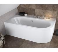 Baignoire d'angle 180x80 droite avec tablier acrylique, vidage & pieds S | Set complet 4in1 baignoire originale acrylique siphon | BADLAND AVITA