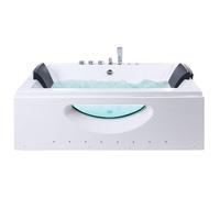 Baignoire d'angle à remous avec LED HAWES 180 x 90 cm Blanc