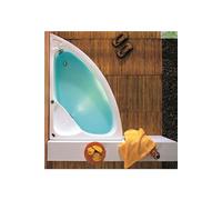 Baignoire d'angle en acrylique lucite KONCHILI 125x90x33 cm-Avec châssis-Gauche--