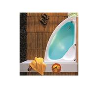 Baignoire d'angle en acrylique lucite KONCHILI 125x90x33 cm-Sans châssis-Droite--