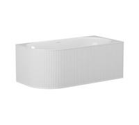 Vente-unique - Baignoire d'angle striée - 170 x 80 x 60 cm - Acrylique - Blanc mat - Angle droit - 290 L - BARBORI