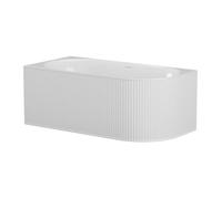 Baignoire d'angle striée - 170 x 80 x 60 cm - Acrylique - Blanc mat - Angle gauche - 290 L - BARBORI